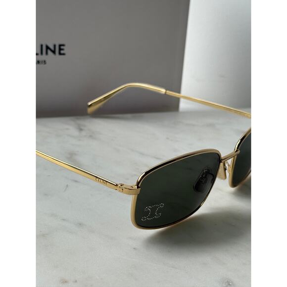 NEW Celine CL40285U Triomphe Crystal Gold Sunglasses - Picture 2 of 5